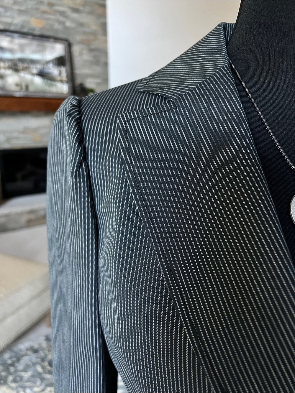 NWT CITY UNLTD. Women's Black Pinstripe Single-Button Blazer - Picture 9 of 15